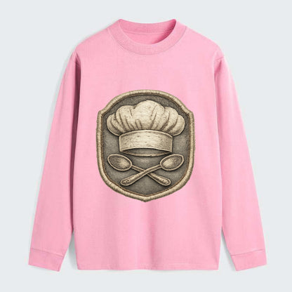 COOKING CHEF HAT - toque blanche with crossed spoons in white and - Classic Long Sleeve Shirt - Pink