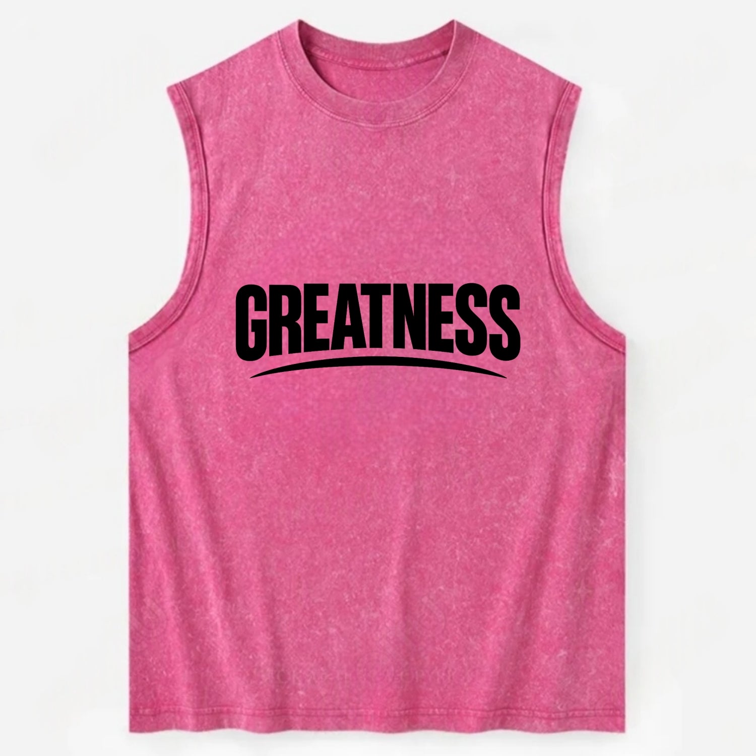 Bold typography design - "GREATNESS" - achieving excellence, reaching - Vintage Washed Tank - Pink