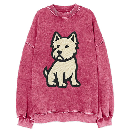 West Highland White Terrier - Alert stan Vintage Sweatshirt - Pink