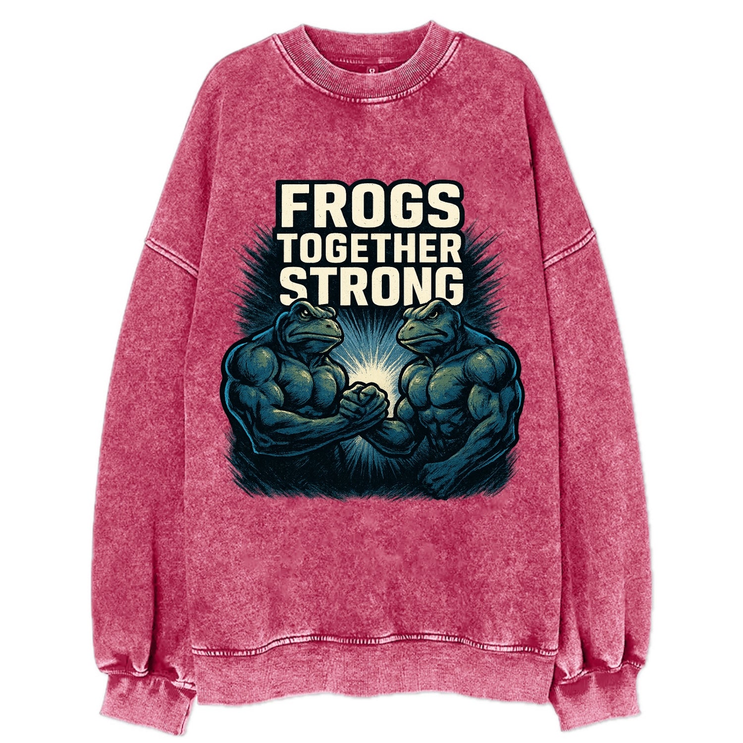Frogs Together Strong 4 - Vintage Sweatshirt - Pink