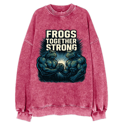 Frogs Together Strong 4 - Vintage Sweatshirt - Pink