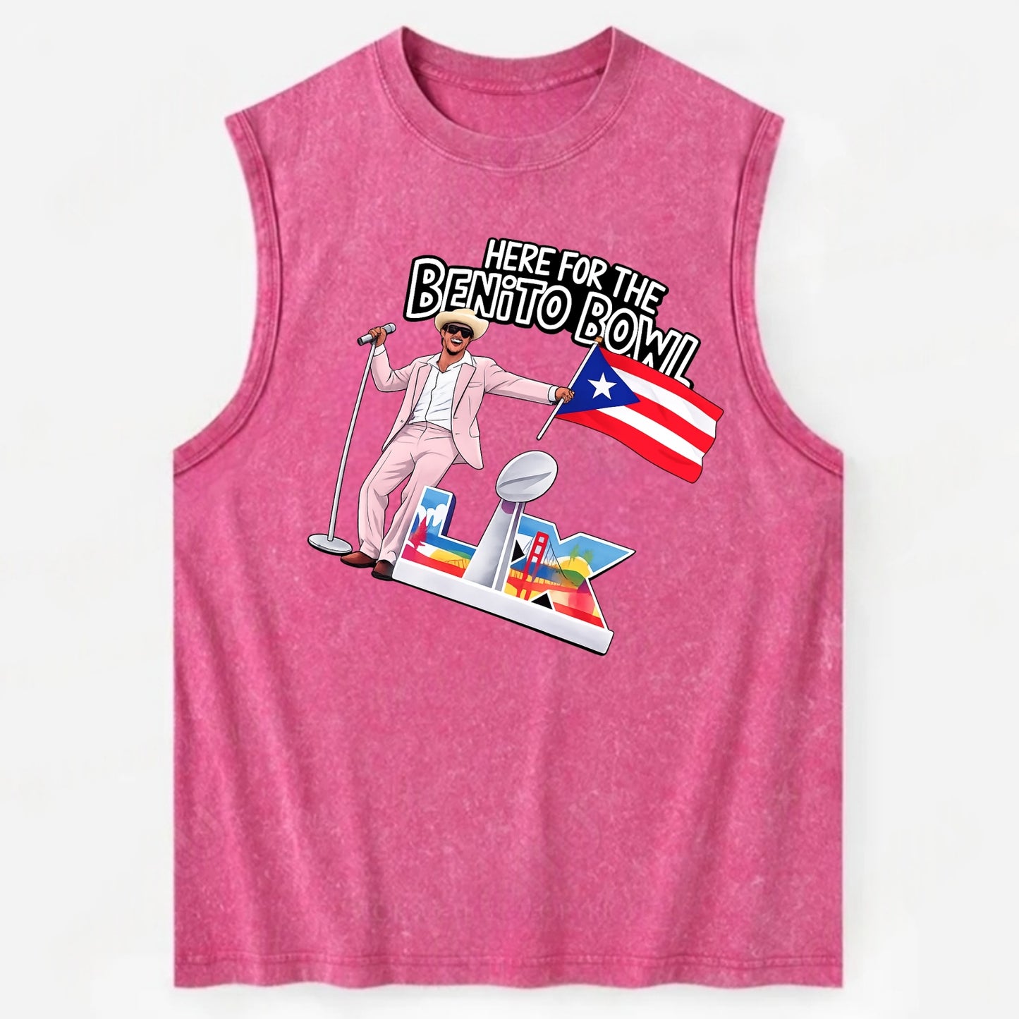 Here For The Bento Bowl - Vintage Washed Tank - Pink