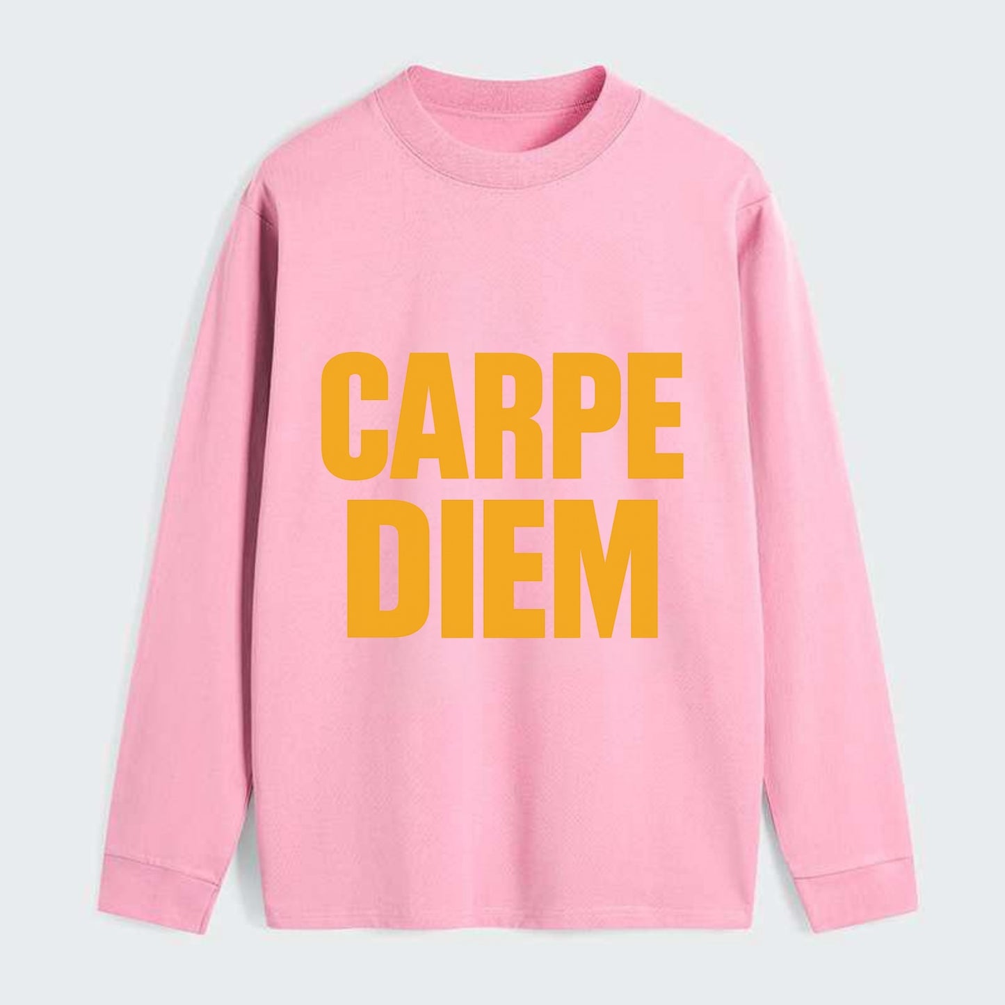 Bold typography design - "CARPE DIEM" - seize the day - Classic Long Sleeve Shirt - Pink