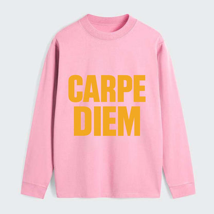Bold typography design - "CARPE DIEM" - seize the day - Classic Long Sleeve Shirt - Pink