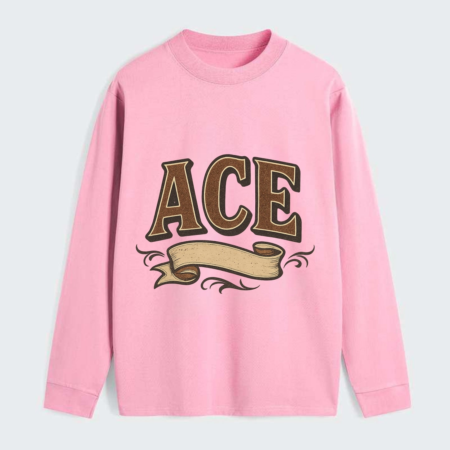 Bold typography design - "ACE" - expert, the best at something - Classic Long Sleeve Shirt - Pink