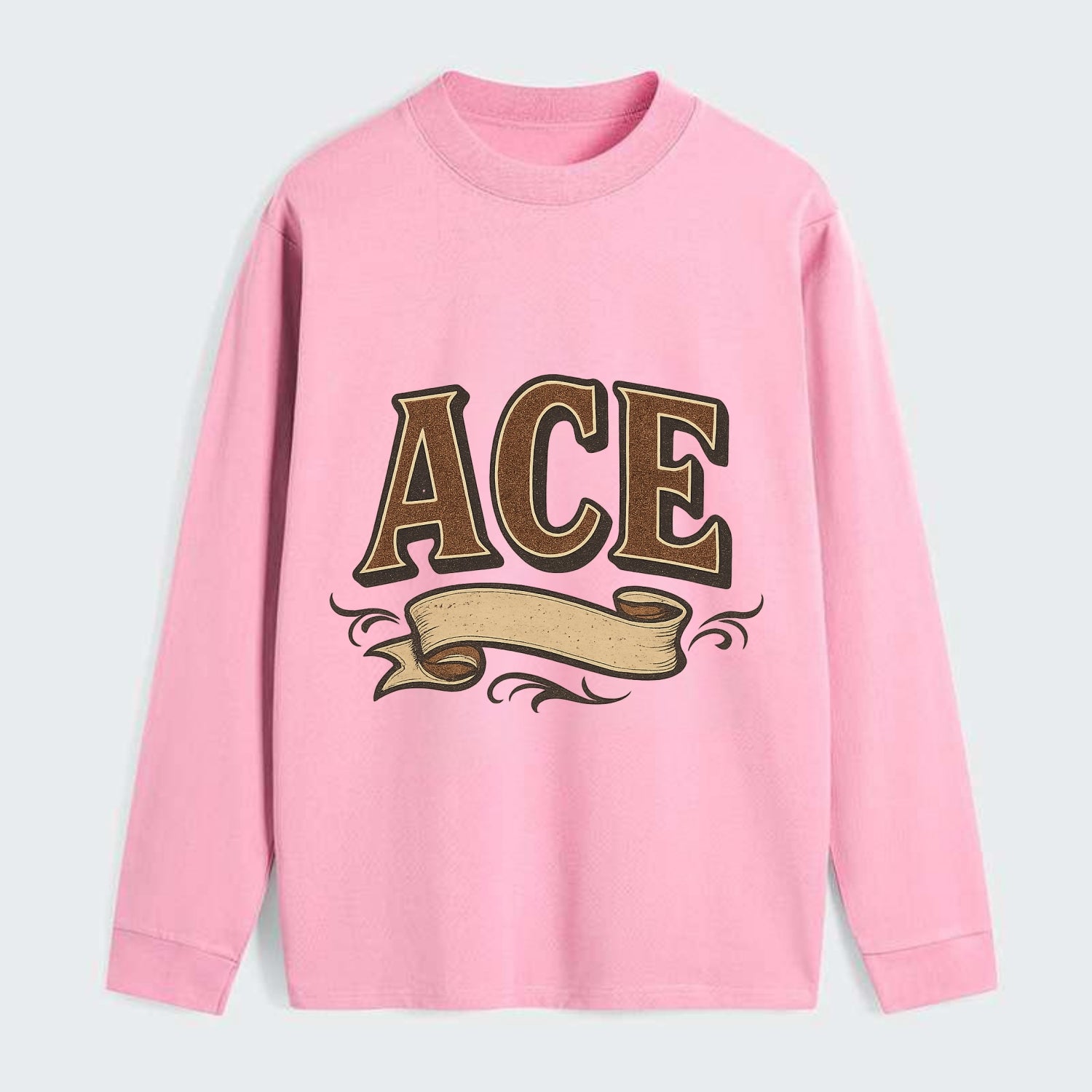 Bold typography design - "ACE" - expert, the best at something - Classic Long Sleeve Shirt - Pink