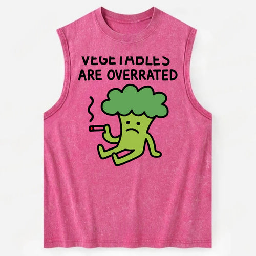 VEGETABLES ARE OVERRATED | Rebellious broccoli smoking - Vintage Washed Tank