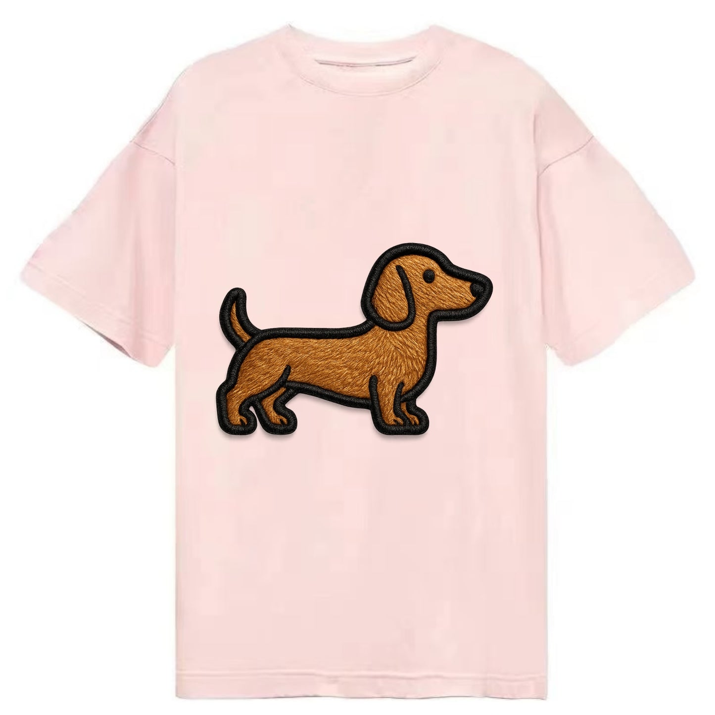 Dachshund - Modern elongated silhouette - Classic T-shirt - Pink