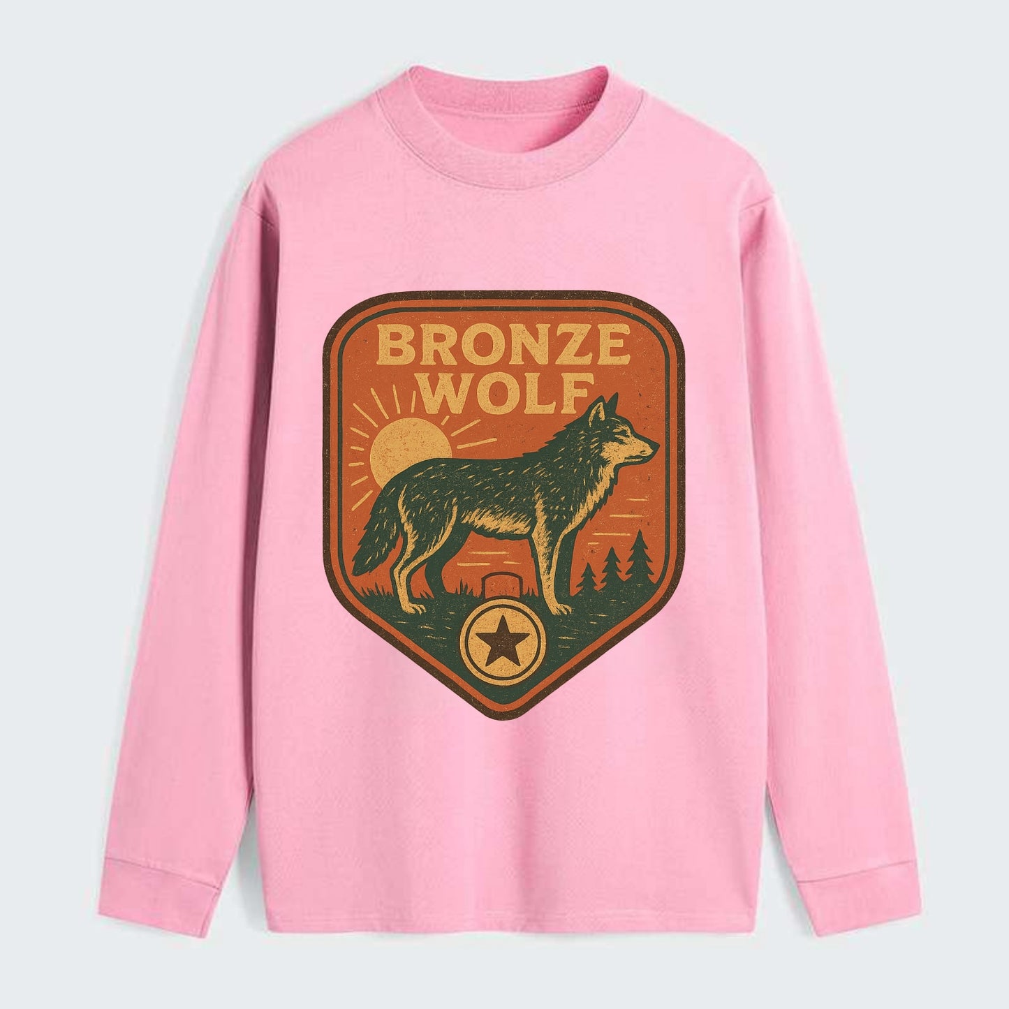 Bronze Wolf Medal  - Classic Long Sleeve Shirt - Pink