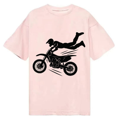 Motocross rider airborne trick - Classic T-shirt - Pink