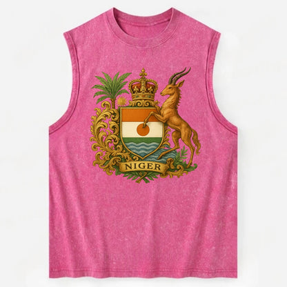 Niger Heritage Badge  - Vintage Washed Tank - Pink