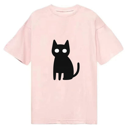 YOU MUST EMBRACE THE VOID | Black cat st - Classic T-shirt - Pink