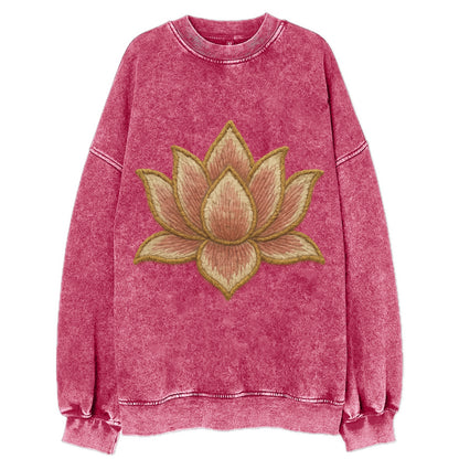 Lotus Flower - Vintage Sweatshirt - Pink