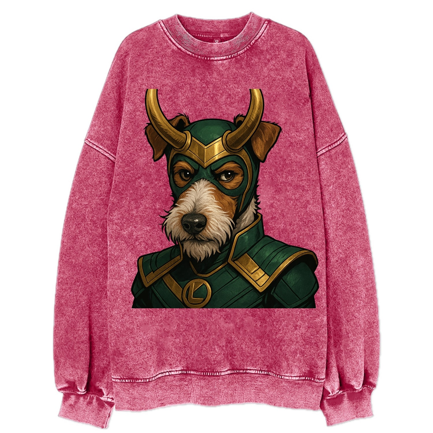 Fox Terrier Loki  - Vintage Sweatshirt - Pink