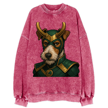 Fox Terrier Loki  - Vintage Sweatshirt - Pink