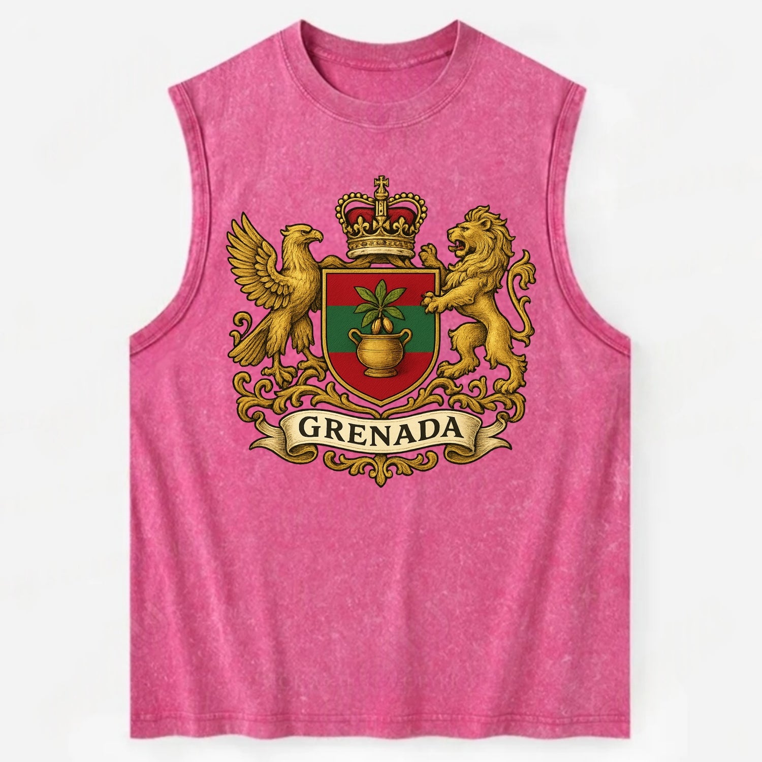 Grenada Heritage Badge  - Vintage Washed Tank - Pink
