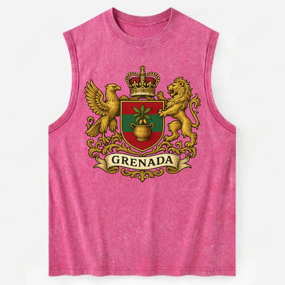Grenada Heritage Badge  - Vintage Washed Tank - Pink