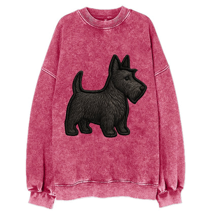 Scottish Terrier - Contemporary scottie - Vintage Sweatshirt - Pink
