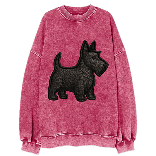 Scottish Terrier - Contemporary scottie - Vintage Sweatshirt - Pink