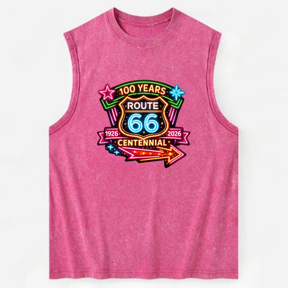 CENTENNIAL BADGE | 100 Years celebration emblem | 1926-2026 dates | - Vintage Washed Tank - Pink