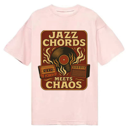 Jazz chords with hyperpop energy - "Jazz Meets Chaos" - unexpected fusion - Classic T-shirt - Pink