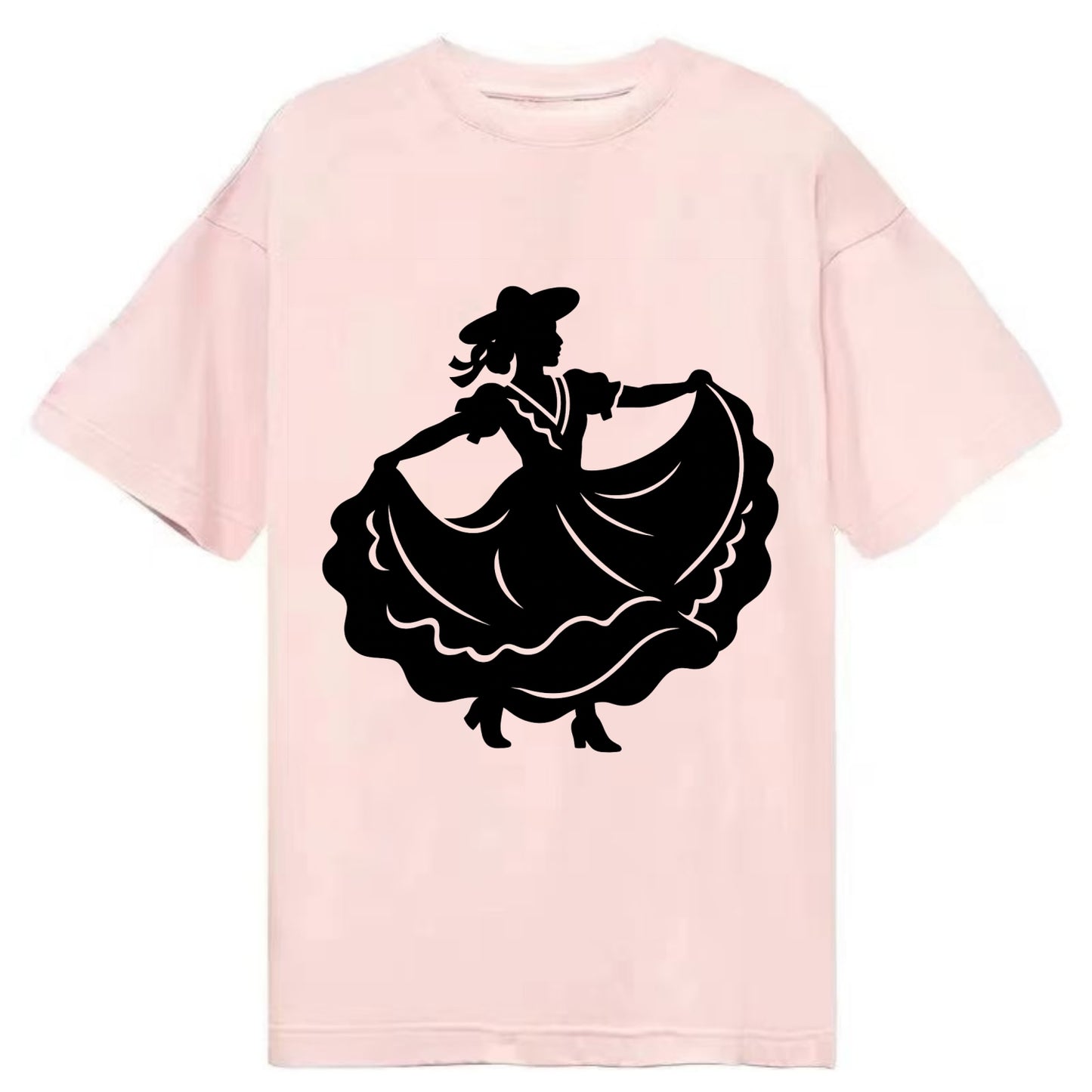Mexican folk dancer twirling skirt - Classic T-shirt - Pink