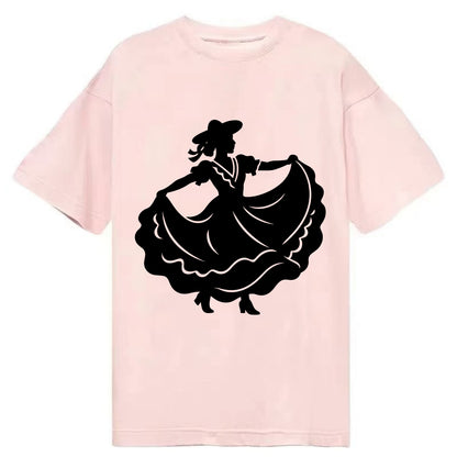 Mexican folk dancer twirling skirt - Classic T-shirt - Pink