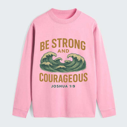 Joshua 1:9 Ocean - Classic Long Sleeve Shirt - Pink