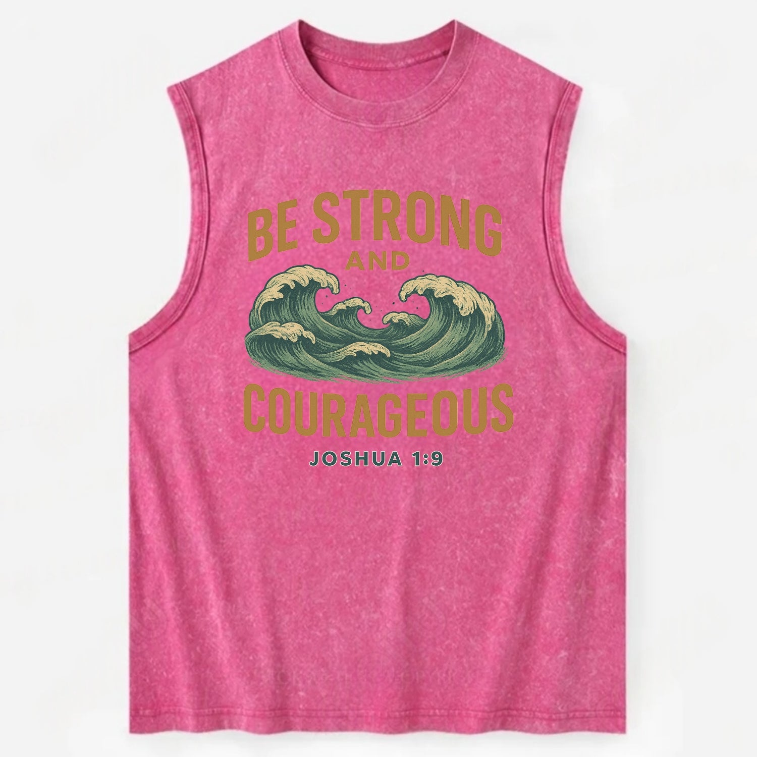 Joshua 1:9 Ocean - Vintage Washed Tank - Pink