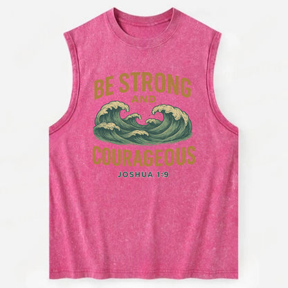 Joshua 1:9 Ocean - Vintage Washed Tank - Pink