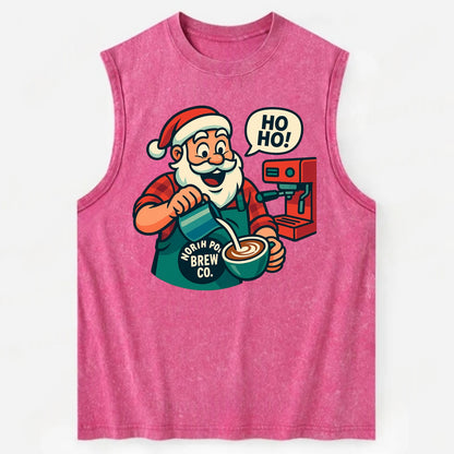 Santa Barista - Vintage Washed Tank - Pink