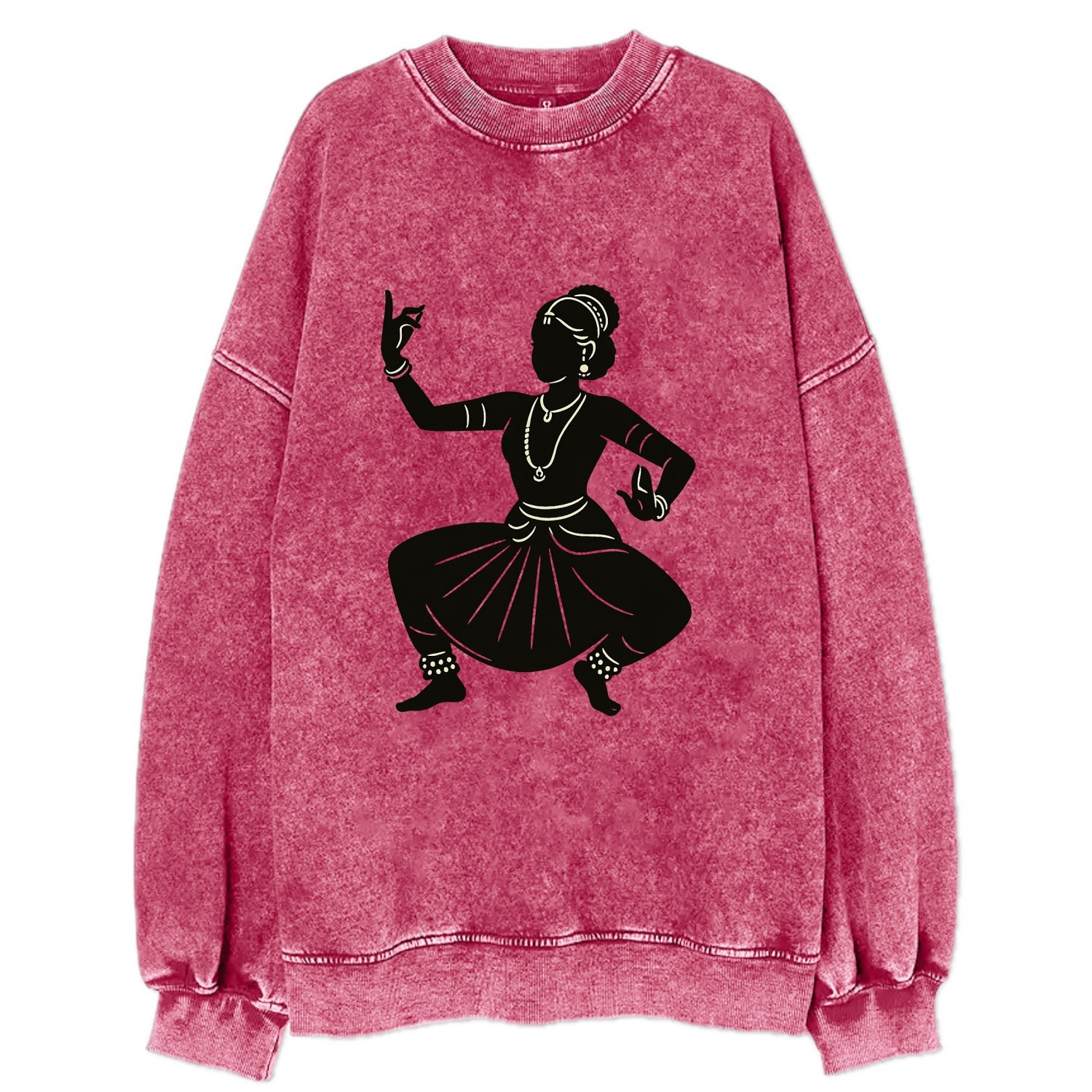 Bharatanatyam classical Indian pose - Vintage Sweatshirt - Pink