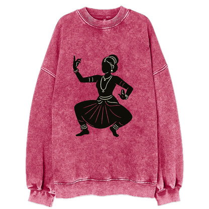 Bharatanatyam classical Indian pose - Vintage Sweatshirt - Pink