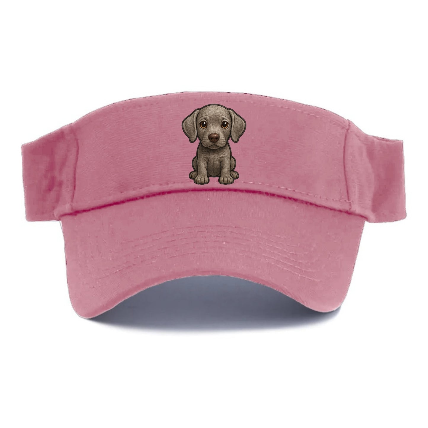 Baby Weimaraner Puppy - silver-gray coat, amber eyes, sleek body, front-facing, ghost baby - Visor - Pink