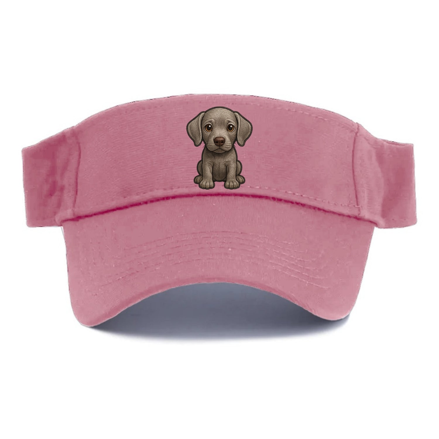 Baby Weimaraner Puppy - silver-gray coat, amber eyes, sleek body, front-facing, ghost baby - Visor - Pink