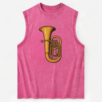 Tuba with large brass bell - Vintage Washed Tank - Pink