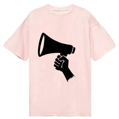 Megaphone silhouette - voice and protest ink brushwork - Classic T-shirt - Pink
