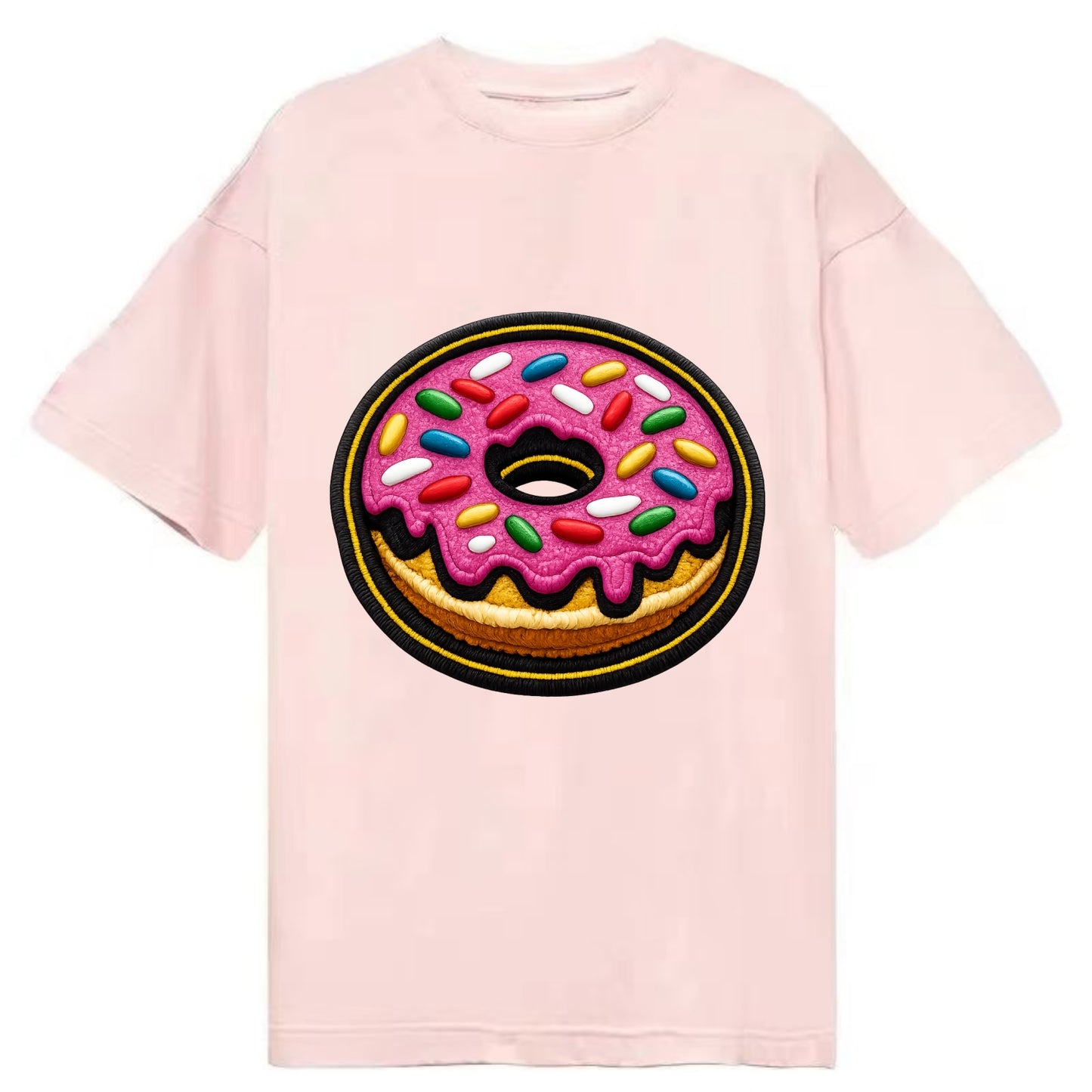 DONUT SPRINKLES - glazed donut with sprinkles in pink and rainbow , sweet treat - Classic T-shirt - Pink