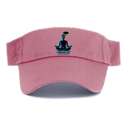 Peaceful floating figure with empty thought bubble - "no thoughts just vibes" zen state - Visor - Pink