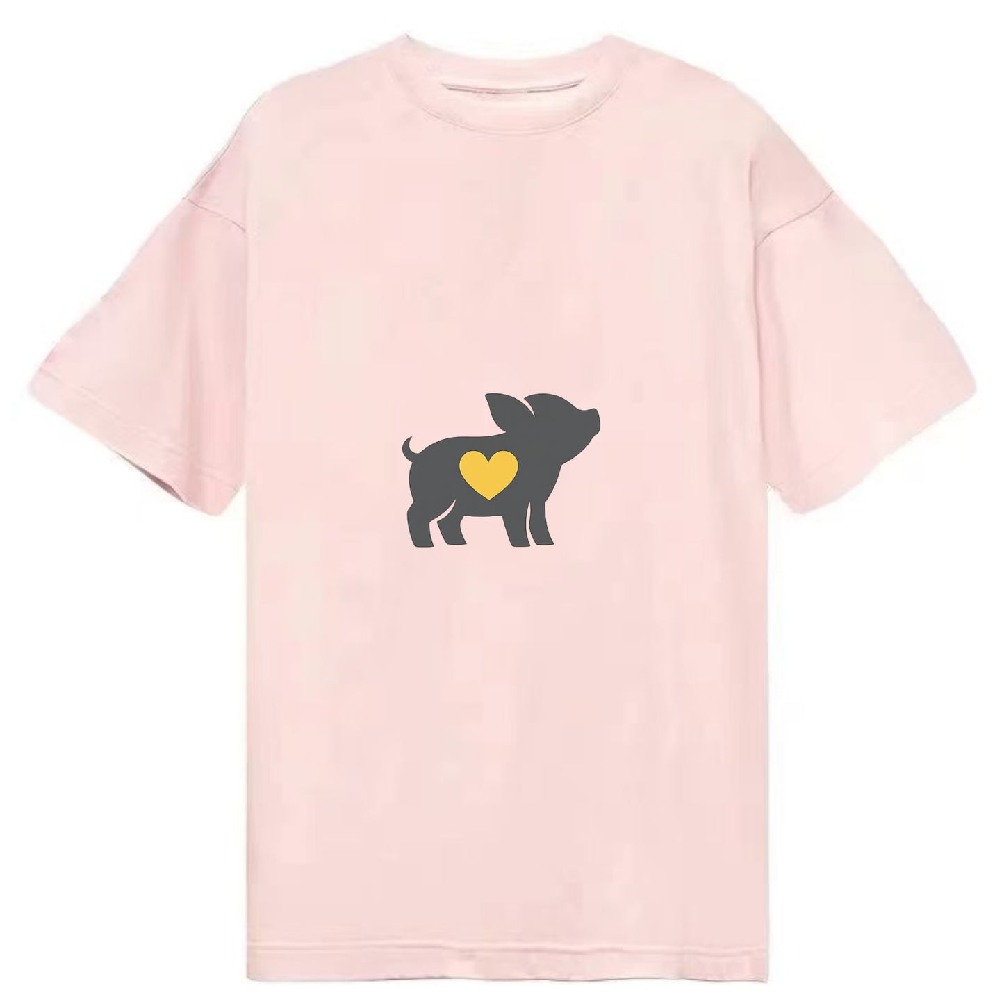 SMALL BUT BRAVE | Tiny piglet silhouette | Big heart within | Courage despite - Classic T-shirt - Pink