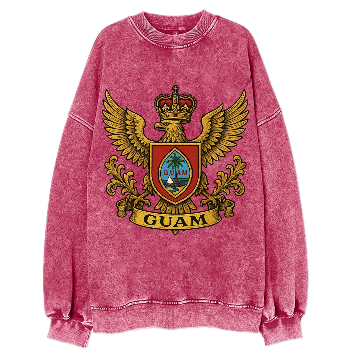 Guam Heritage Badge  - Vintage Sweatshirt - Pink