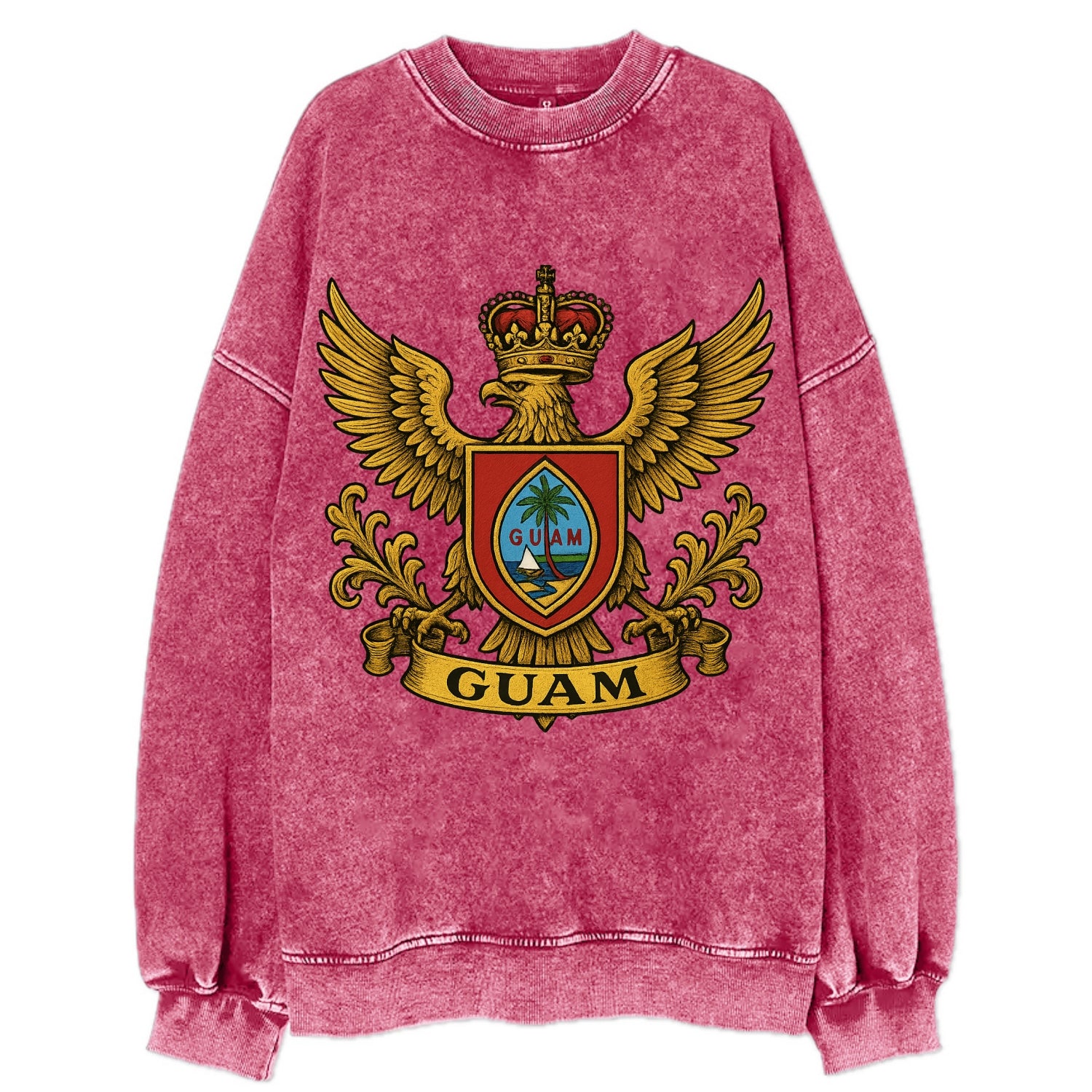 Guam Heritage Badge  - Vintage Sweatshirt - Pink
