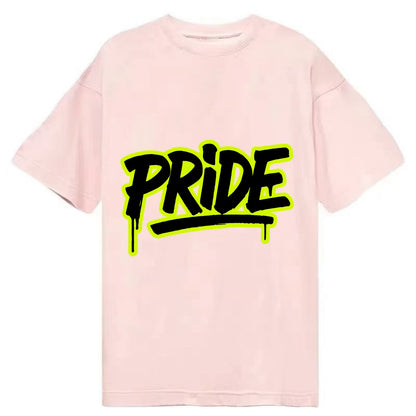 Bold typography design - "PRIDE" - dignified satisfaction, honor - Classic T-shirt - Pink