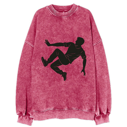 Parkour athlete wall run - Vintage Sweatshirt - Pink