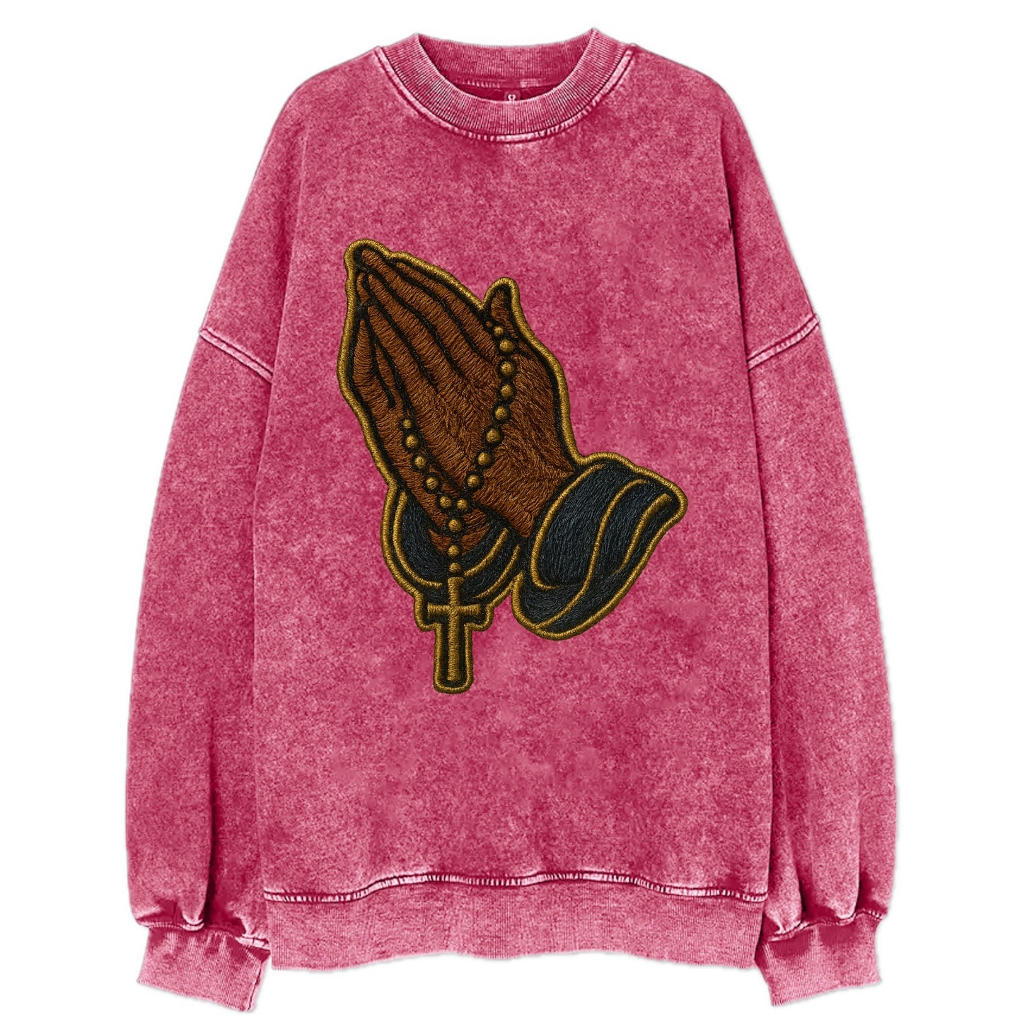 Praying Hands  - Vintage Sweatshirt - Pink