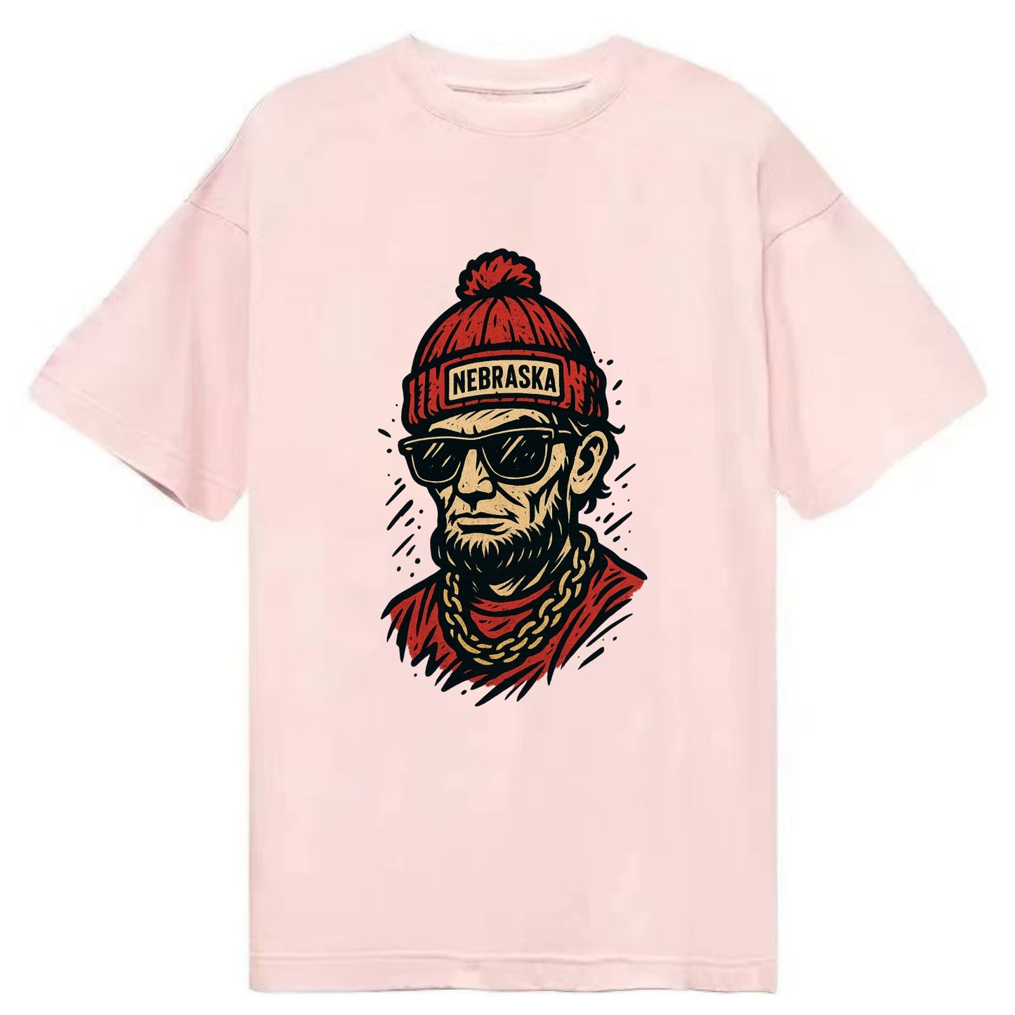 Lincoln Cornhusker wearing Nebraska bean - Classic T-shirt - Pink