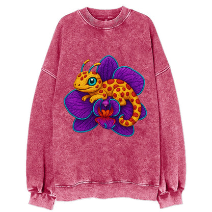 Leopard Orchid - Vintage Sweatshirt - Pink