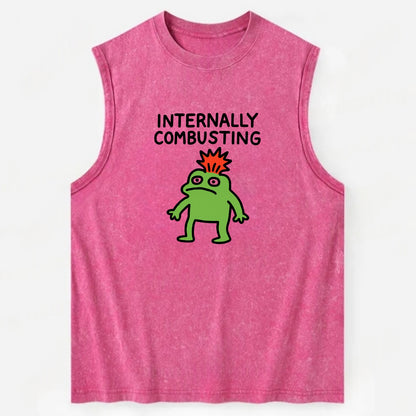 INTERNALLY COMBUSTING | Calm exterior exploding inside - Vintage Washed Tank - Pink