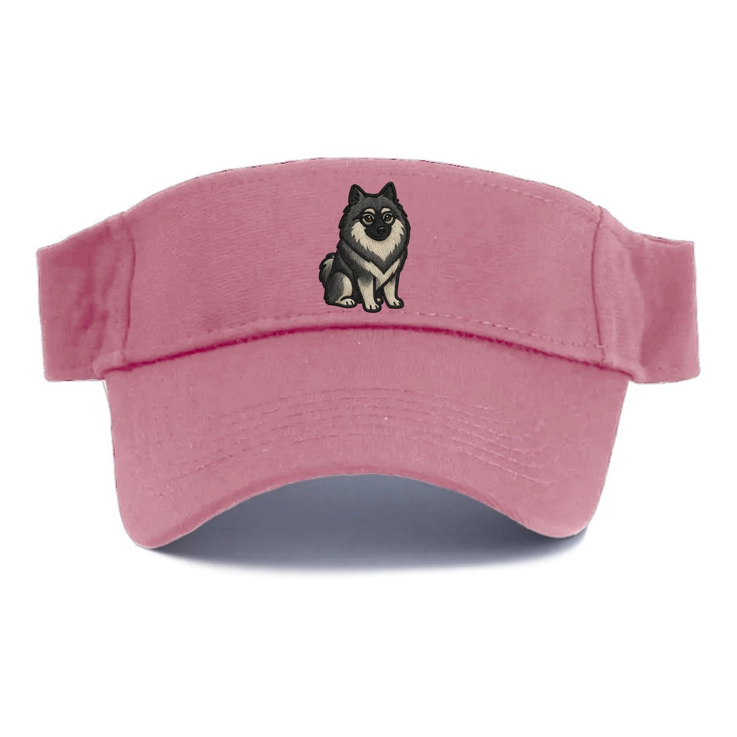 Keeshond - Gray and black spectacles embroidered design - Visor - Pink