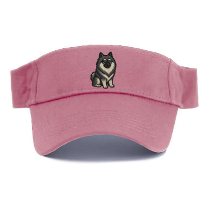 Keeshond - Gray and black spectacles embroidered design - Visor - Pink